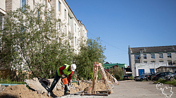 У домов по улицам Выучейского и Рыбников начались работы по обустройству дворов